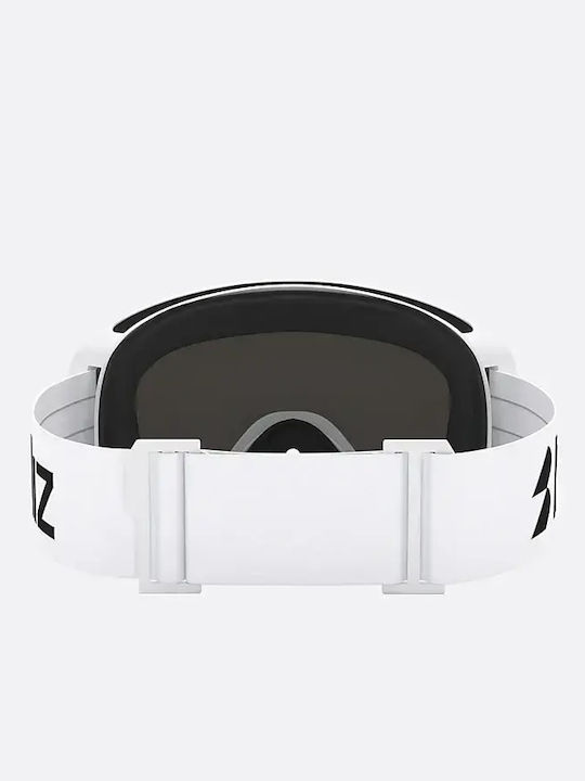 Adult Ski & Snowboard Goggles White with Brown Lens