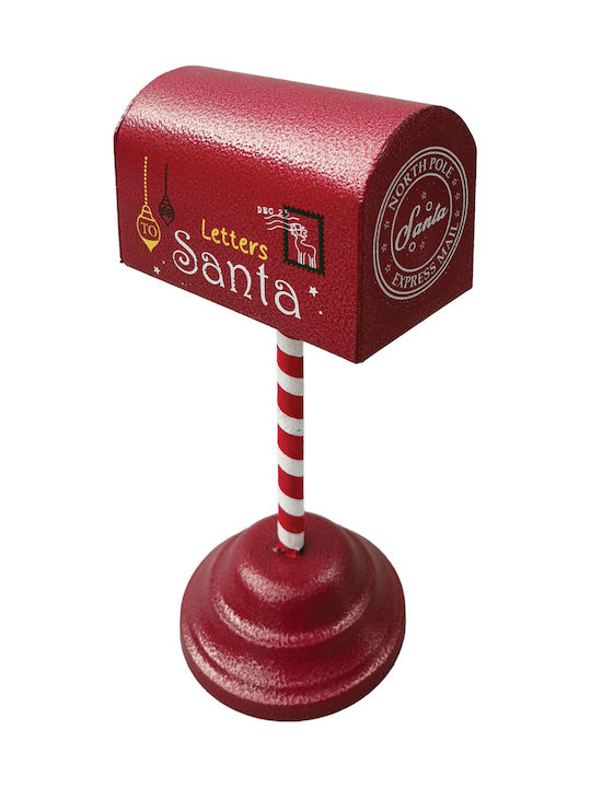 Weihnachtsfigur Metall Briefkasten Rot 17 x 12 x 30 H cm