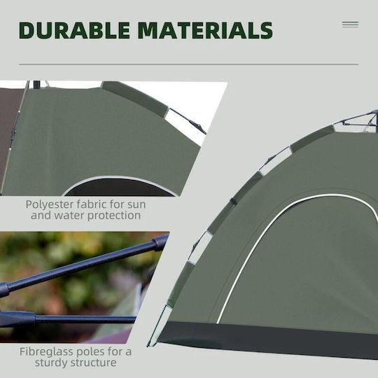 Cort Automatic Camping Igloo Tent Brown for 4 People 210x210x135cm
