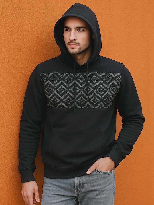 Sweatshirt with Hood Black, Grey