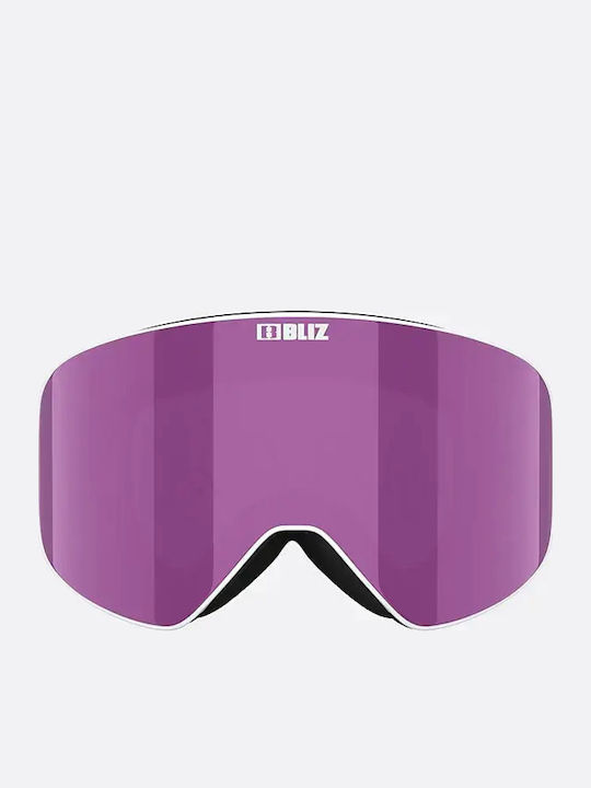 Bliz Ski- & Snowboardbrille Erwachsene Weiß mit Linse Getönt in Rosa Farbe