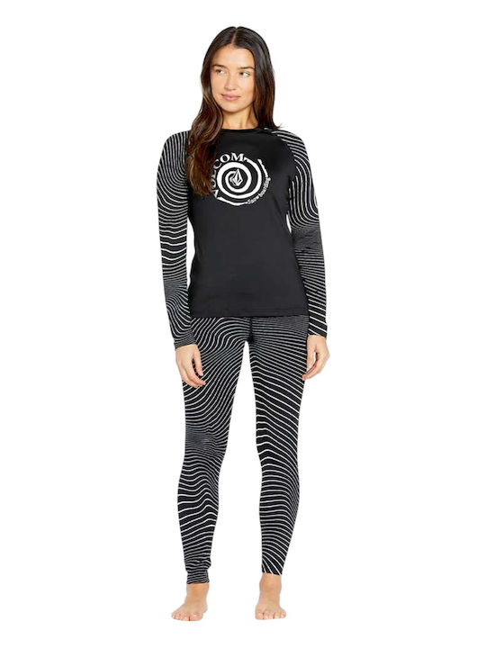 Volcom Vscience Bluza termica pentru femei cu maneci lungi Negru