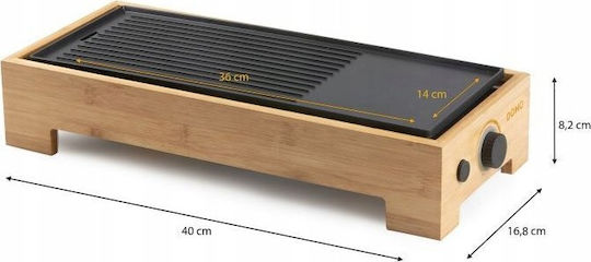 Domo Teppanyaki Grillplatte mit einstellbarem Thermostat 1000W 36x14cm
