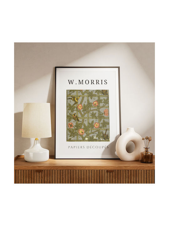 Poster W Morris Papiers Decoupes Art222 30cm x 40cm Premium Schwarz Holzrahmen