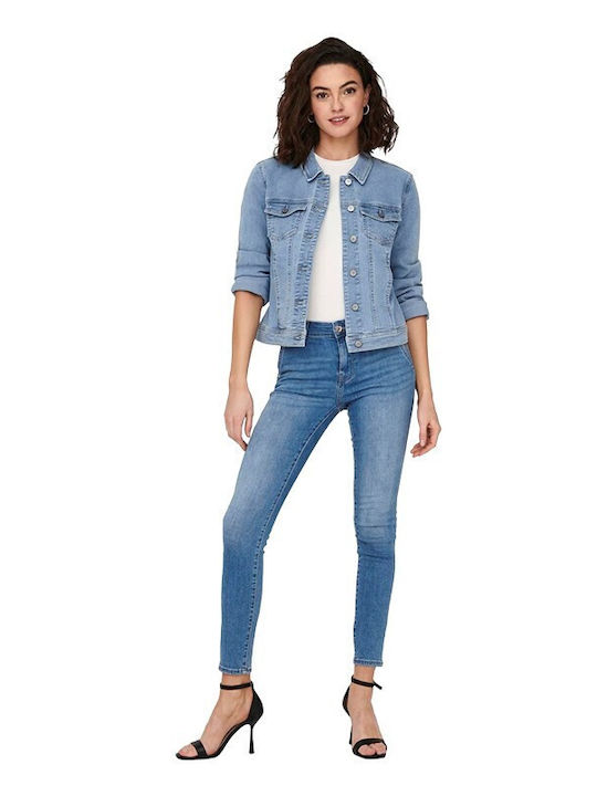Kurz Damen Jeansjacke Light Blue
