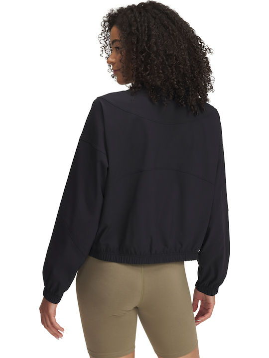 Woven Women's Short Lifestyle Jacket for Winter Black