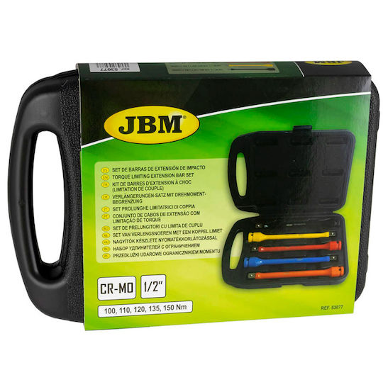 JBM Set Kastanienverlängerungen Pneumatisch mit Karré 1/2" 5Stück