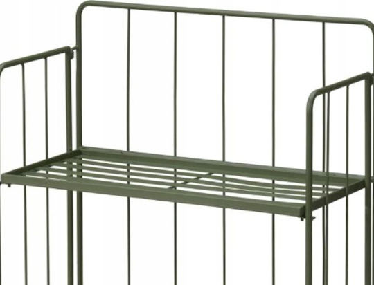 Pro Garden Ραφιέρα Γλάστρας Μεταλλική Πράσινη 58x27x90εκ.