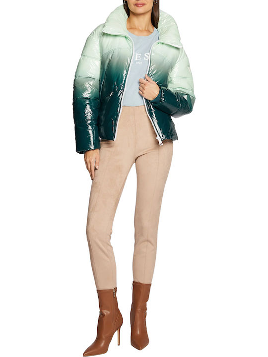 Scurtă Jachetă de femei Puffer White/Green