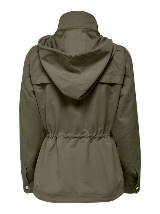 Μακρύ Γυναικείο Μπουφάν για Χειμώνα Grey / Stone Gray