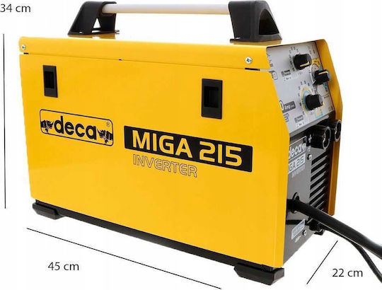 Deca MIGA 215 Welding Machine Inverter MIG / TIG / MMA with Maximum Welding Current 110A and Duty Cycle 60%