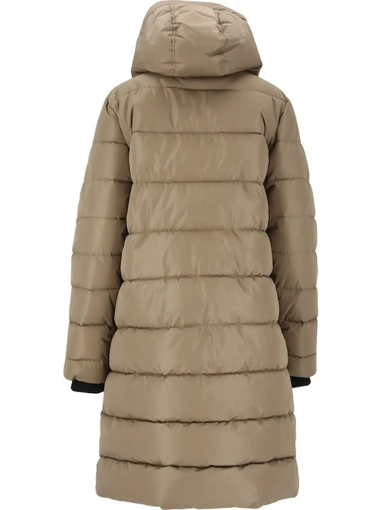 Lang Damen Puffer Jacke Wasserdicht für Winter Fallen Rock