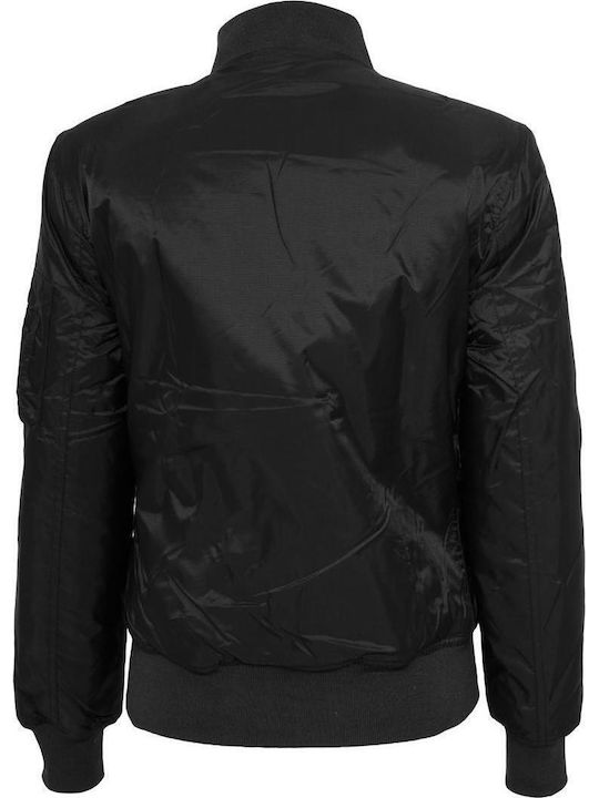 Women's Short Bomber Jacket for Winter Black