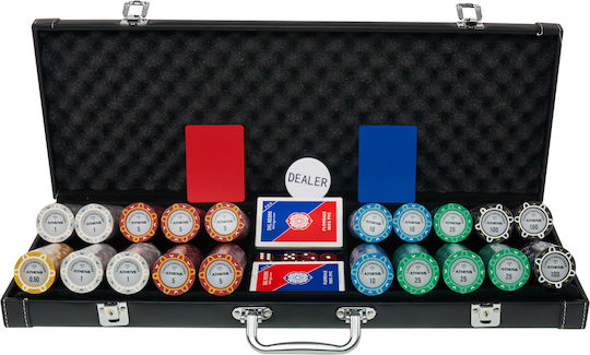 Pokeritems Set 500 Numbered Poker Chips 14gr in Suitcase