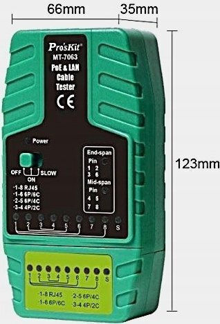 Proskit Network Cable Tester RJ11 / RJ12 / RJ45 MT-7063