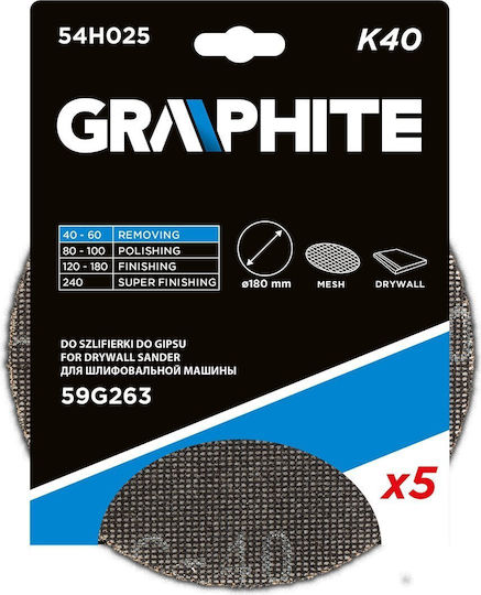 Graphite Γυαλόχαρτο K40 Σετ 5τμχ