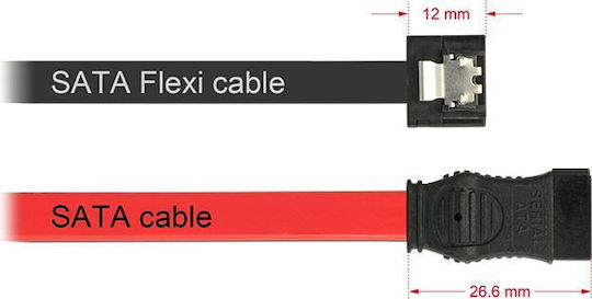 DeLock 7-Pin SATA III - 7-Pin SATA III Cable 30cm Μαύρο (83840)