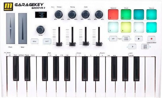 Miditech Midi клавиатура Garagekey Groove II с 25 Клавиши Бял