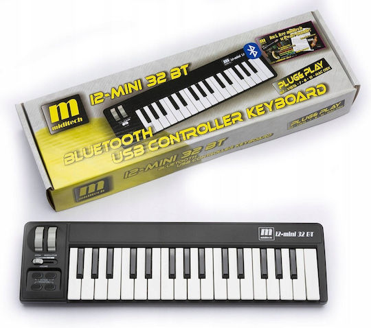 Miditech Tastatura Midi i2-mini 32 Bluetooth cu 32 taste Negru