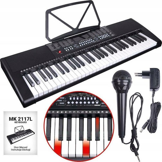 Mk Keyboard 2117L with 61 Keys with Music Stand Black