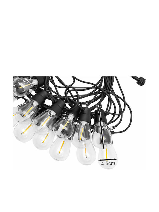 Rixme Водоустойчива Гирлянда за Осветление LED 15m с 16 Крушки Rixme Водоустойчива Гирлянда за Осветление LED 15m с 16 Крушки
