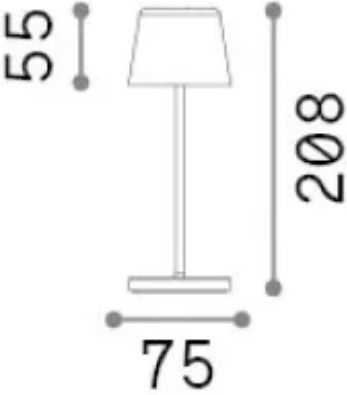 Ideal Lux Tischlampe LED mit Silber Schirm und Basis