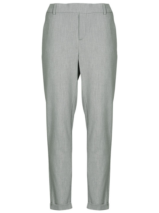 Damen Stoff Hose Light Grey Melange