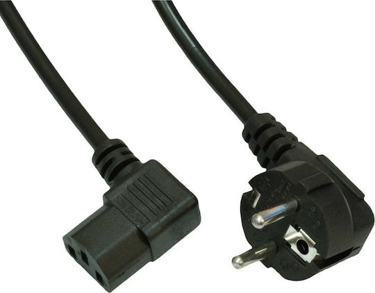 Akyga Schuko - IEC C13 Cable 1.5m Μαύρο AK-PC-02C