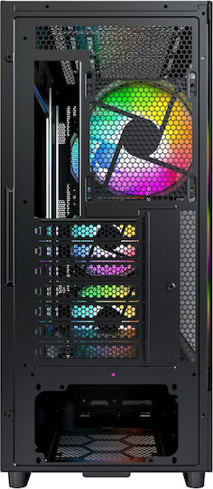 Montech X5 Геймърско Midi Tower Компютърна Кутия с Страничен Прозорец Черен