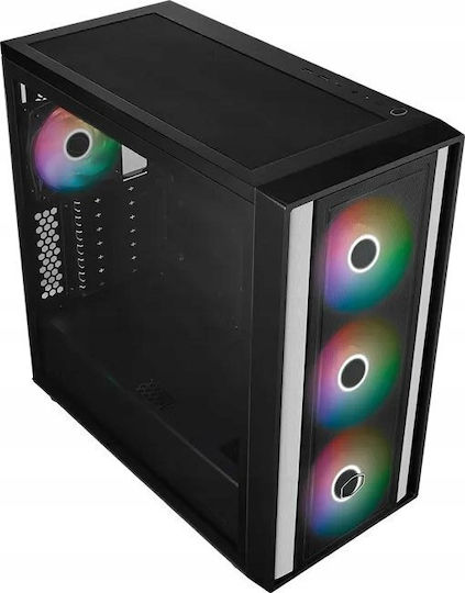 CoolerMaster MasterBox 600 Lite Gaming Midi Tower Κουτί Υπολογιστή με Πλαϊνό Παράθυρο Μαύρο
