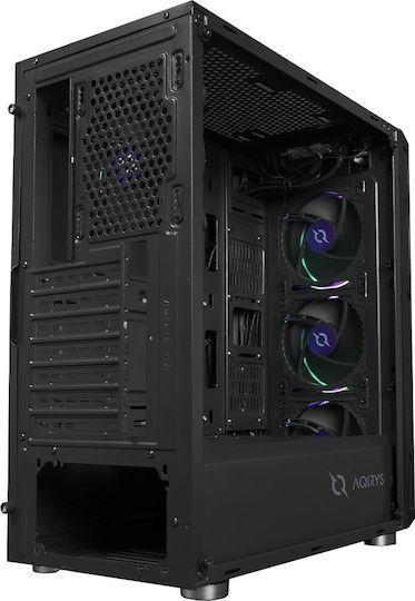 Aqirys Antares Gaming Midi Tower Κουτί Υπολογιστή με Πλαϊνό Παράθυρο και ARGB Φωτισμό Μαύρο