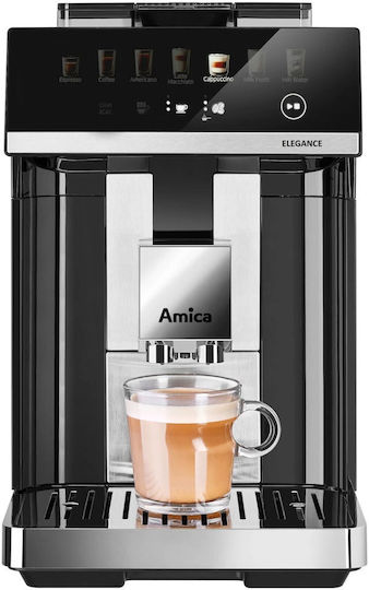 Amica Automatic Espresso Machine 1450W Pressure 15bar for Cappuccino with Grinder Black 2101729