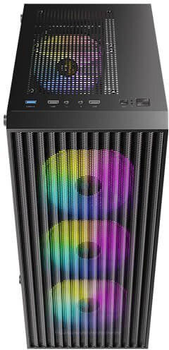 Antec AX27 RGB Gaming Midi Tower Κουτί Υπολογιστή με Πλαϊνό Παράθυρο Μαύρο