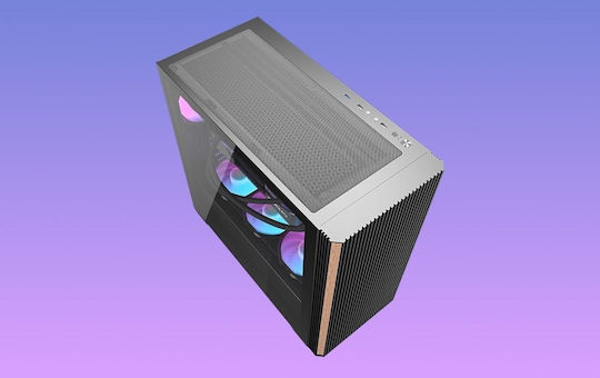 DS900WS Gaming Midi Tower Computer Case with Side Window Black