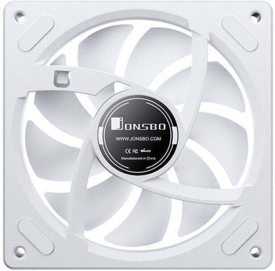 Jonsbo ZA-120WR Reverse Blade Case Fans 2400rpm with ARGB Lighting and 4-Pin PWM Connection White