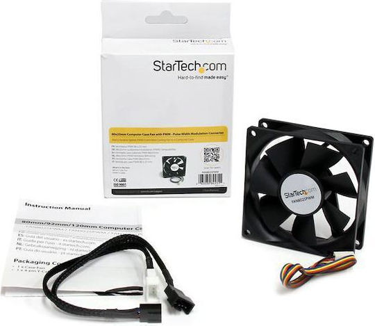 StarTech FAN8025PWM Gehäuselüfter 80mm (2500rpm / 25,02cfm) Ohne LEDs Beleuchtung und Verbindung 4-Pin PWM