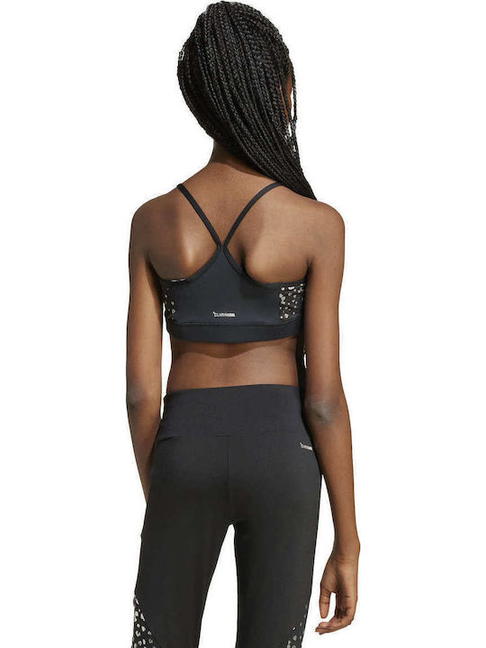 adidas Train Essentials Glam Print Kids' Bralette Black