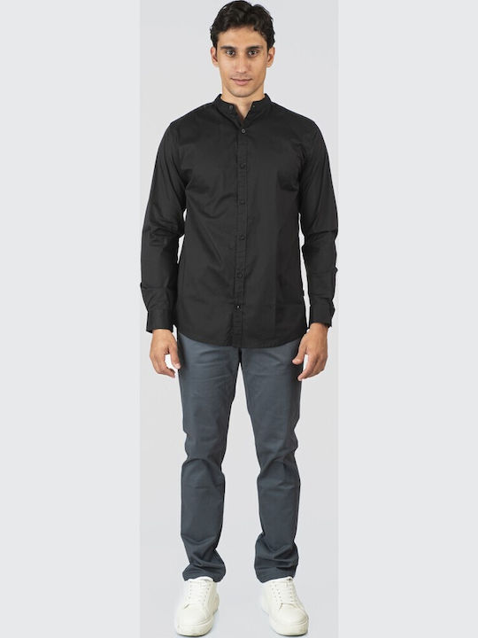 Long-sleeved Cotton Shirt Black