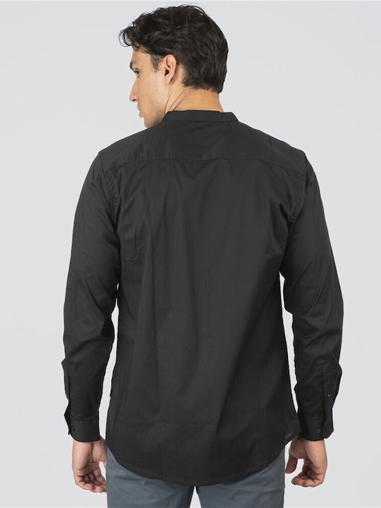 Long-sleeved Cotton Shirt Black