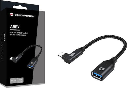 Conceptronic Конвертор USB-C мъжки към USB-A женски Черен 1бр ABBY19B
