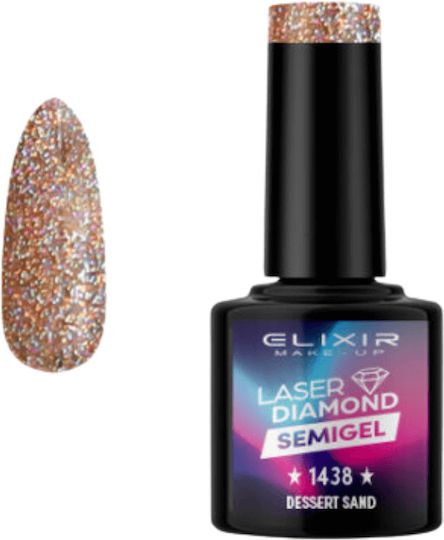 Elixir Laser Diamond Semi Gel Ημιμόνιμο Βερνίκι Νυχιών dessert sand 1438 8ml