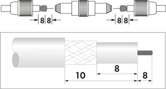 Schwaiger Konverter F-Stecker männlich zu F-Stecker weiblich Silber 1Stück