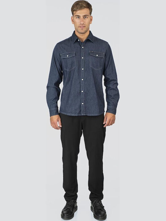 Plus Size Cu mânecă lungă Cămașă Denim