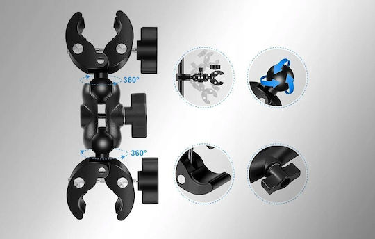 Motorcycle Bicycle Mount Puluz Two Clamps Selfie Stick 150 Cm