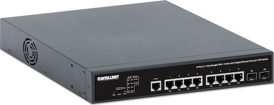 Intellinet 562003 Managed L2 PoE+ Switch με 8 Θύρες Gigabit (1Gbps) Ethernet και 2 SFP Θύρες
