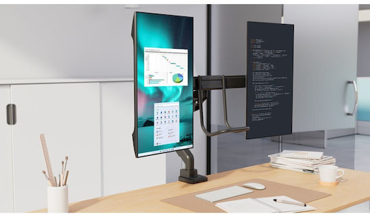Kensington SmartFit Stand Desk Mounted for 2 Monitors up to 32" with Arm White