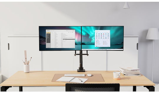 Kensington SmartFit Stand Desk Mounted for 2 Monitors up to 32" with Arm White