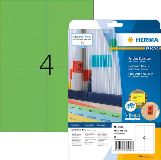 Herma Αυτοκόλλητες Ετικέτες Α4 Ορθογώνιες 105x148mm
