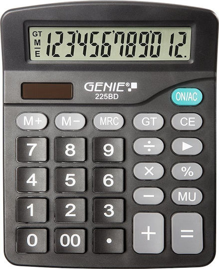 Genie 225 BD Calculator 12 Digits in Black Color 1pcs