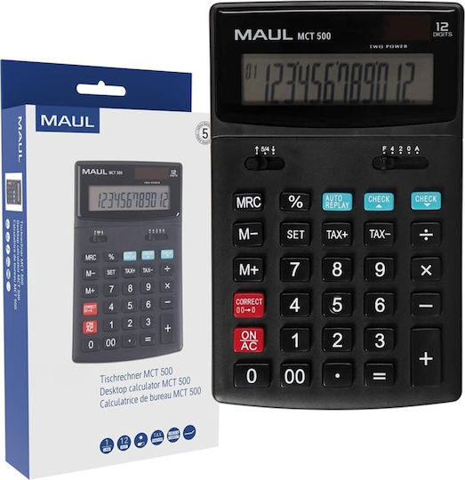 Maul Maul MCT 500 Калкулатор Счетоводство 12 Цифри в Черен Цвят 1бр